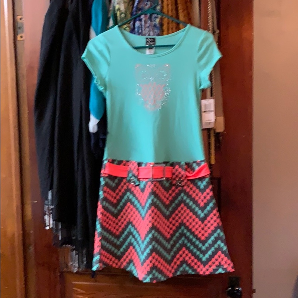 Pink & Violet Mint green pink pattern dress
